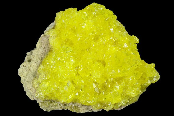 Bright-Yellow Sulfur Crystals on Matrix - Bolivia #84517